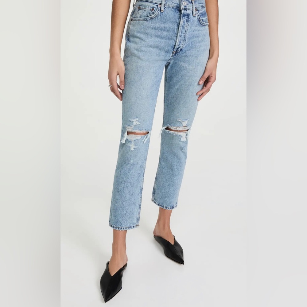 Agolde Riley Cropped Jeans, Color: Blitz